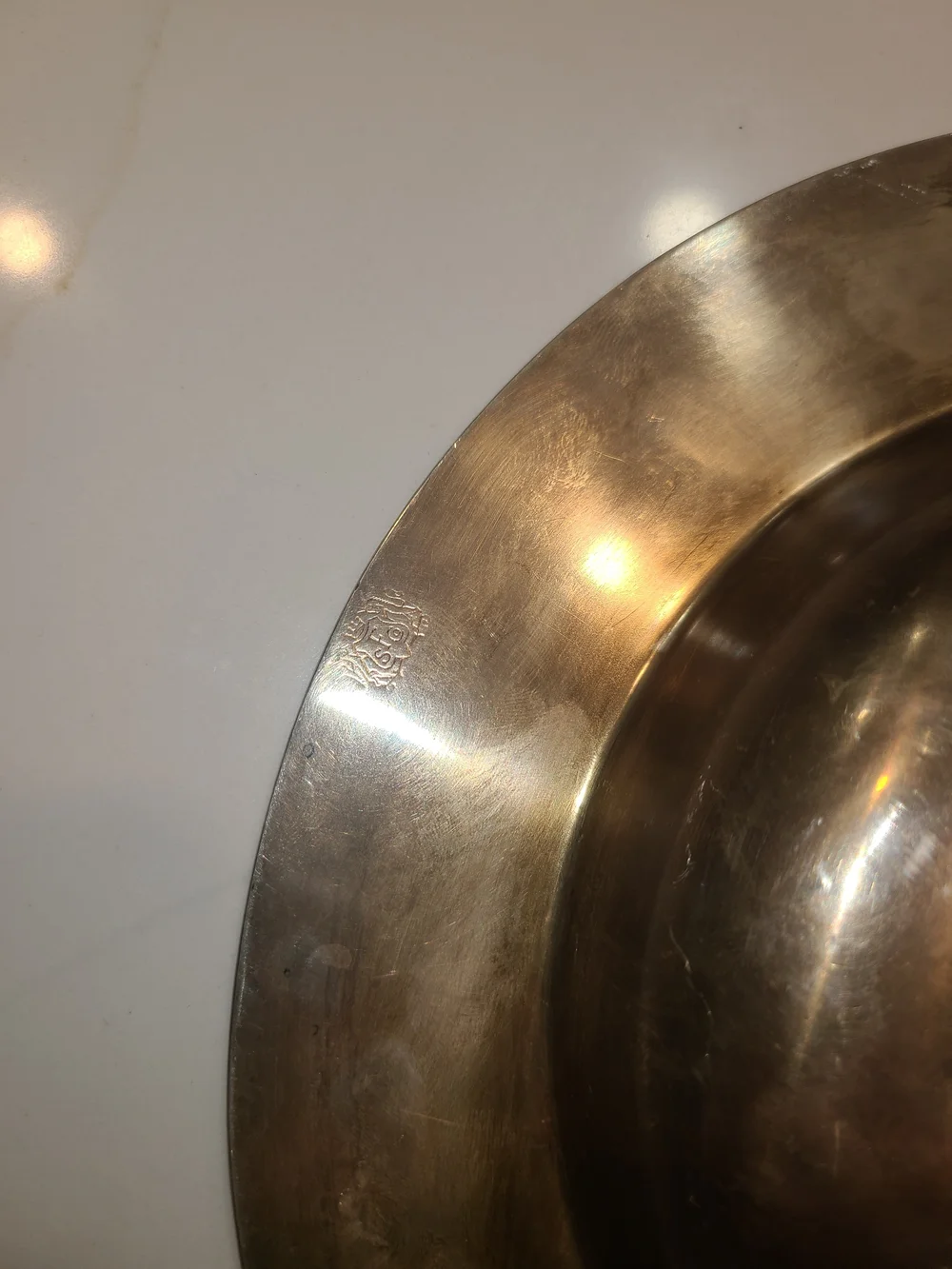 Antique Silver Oval Fish Bone Serving Platter